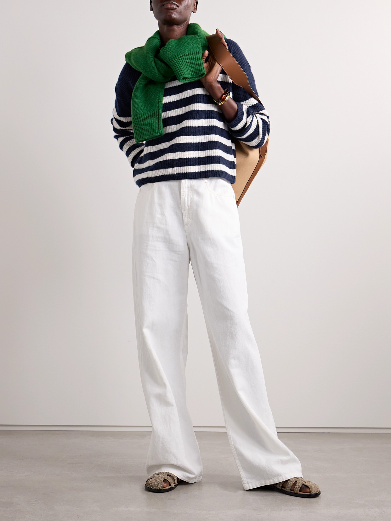 La Ligne Mini Toujours Striped Cashmere Sweater In Blue