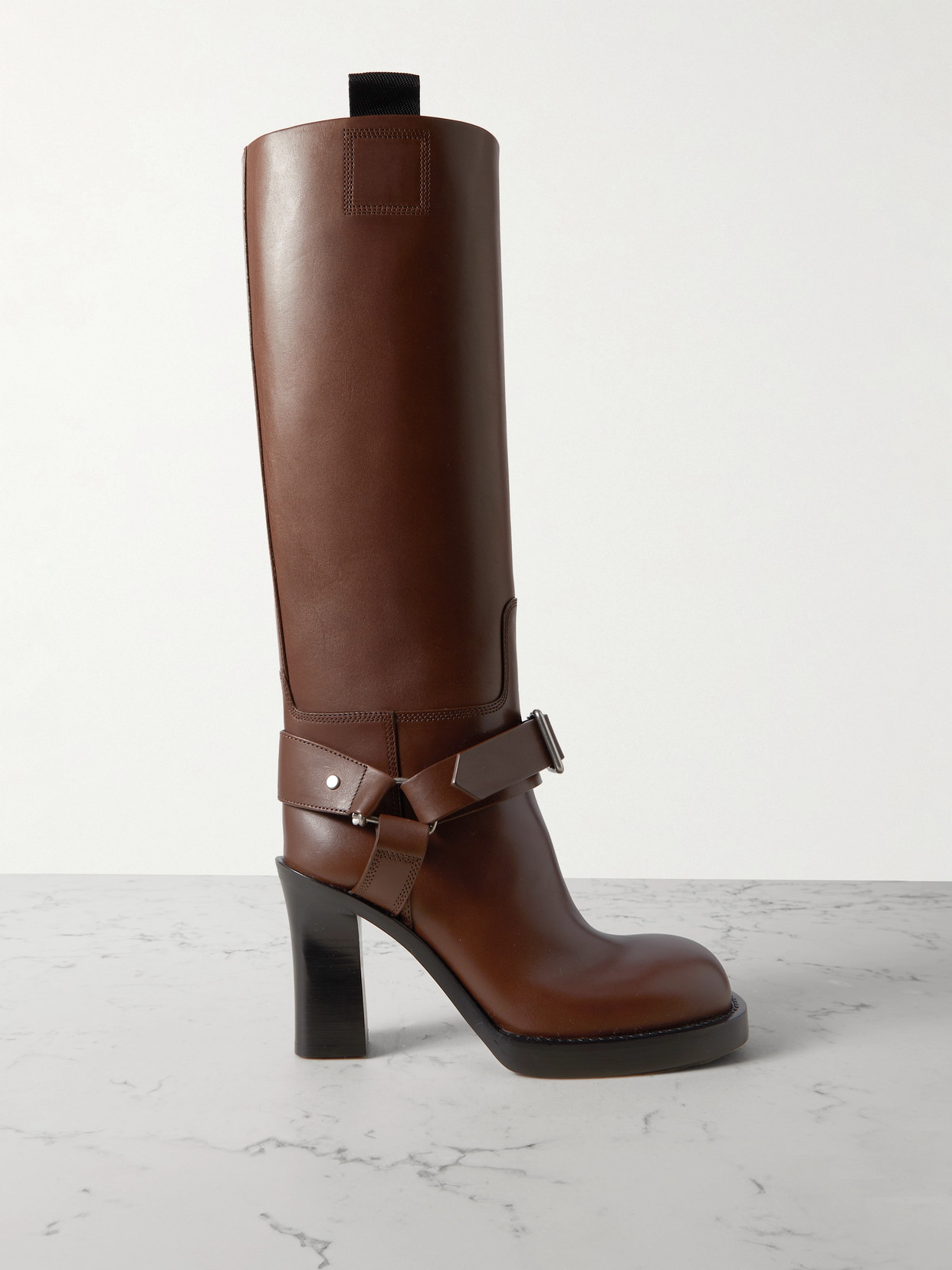 Shop Burberry Le Stirrup Leather Boots In Brown