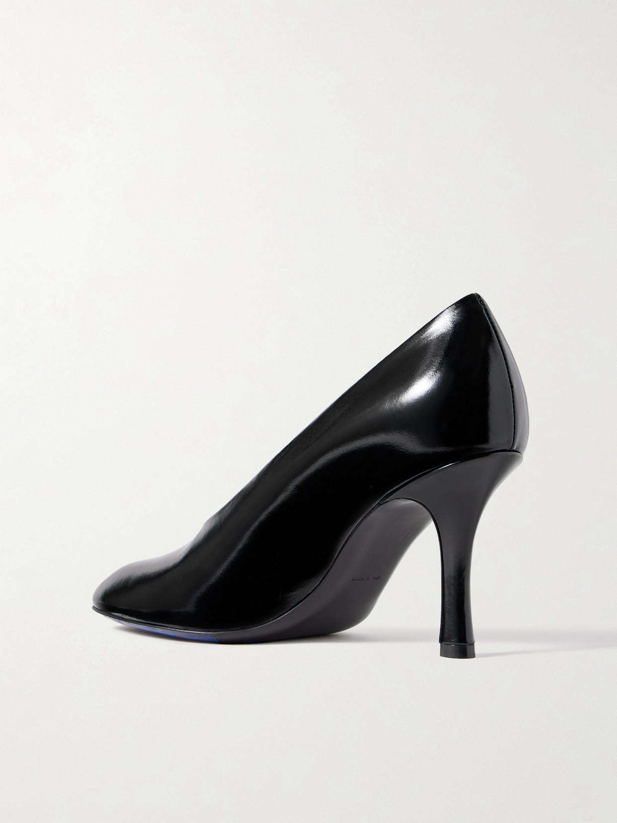 Burberry Glossy Leather Baby Pumps In Black