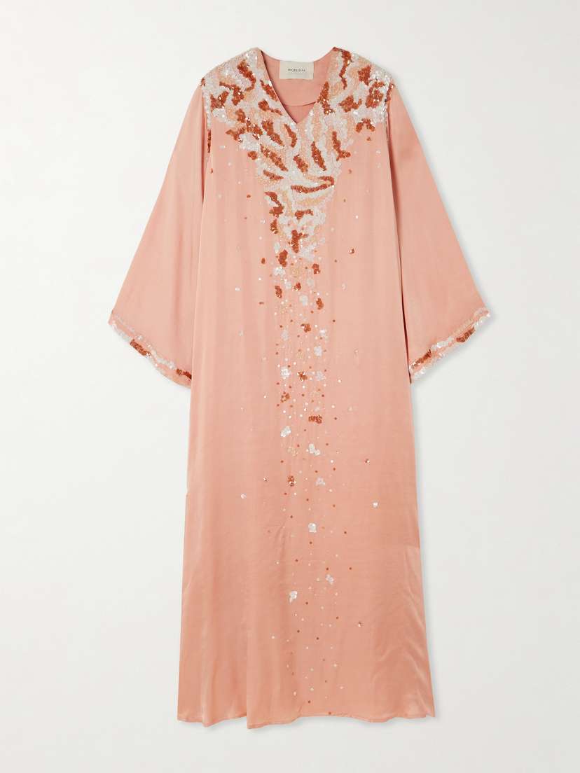 Shatha Essa Sequin-embellished Satin Gown