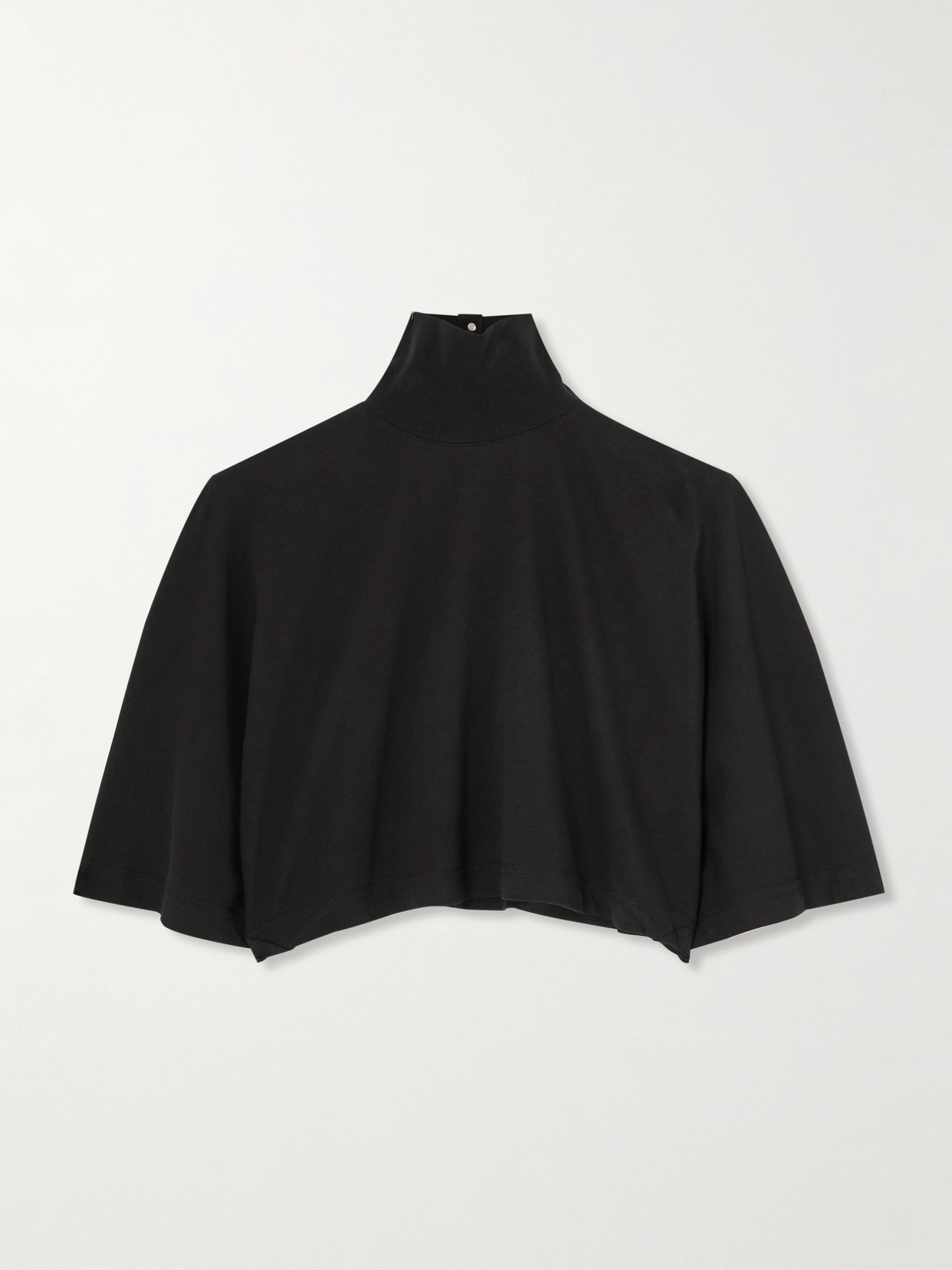 Alaïa Cropped Cotton-jersey Turtleneck T-shirt In Black