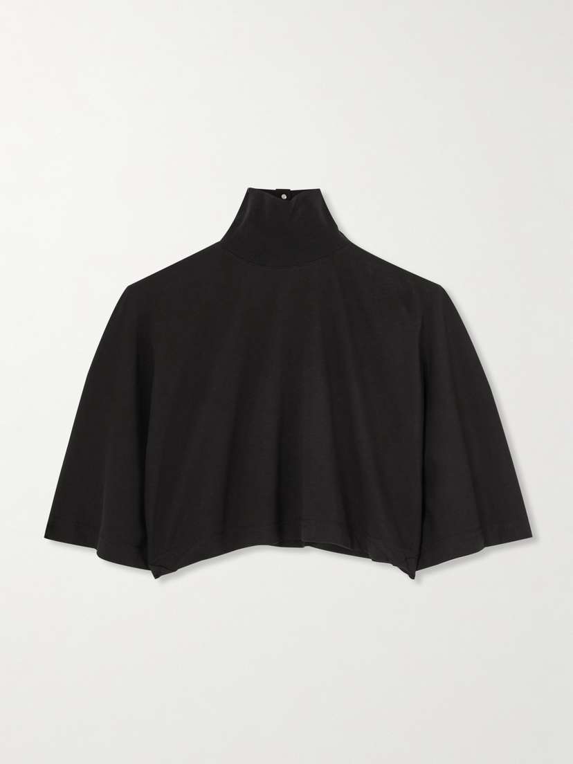 Alaïa Cropped Cotton-jersey Turtleneck T-shirt