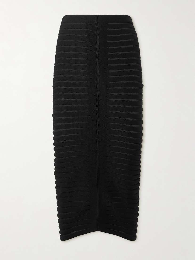 Alaïa Ribbed-knit Midi Skirt