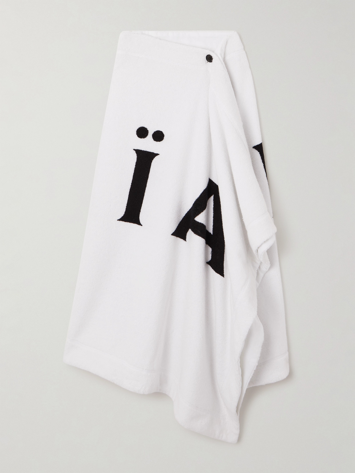 Alaïa Printed Cotton-terry Pareo In White