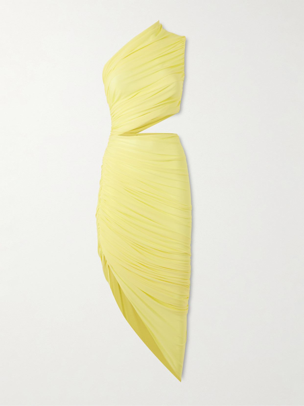 Alaïa Asymmetrical One Shoulder Maxi Dress In Yellow