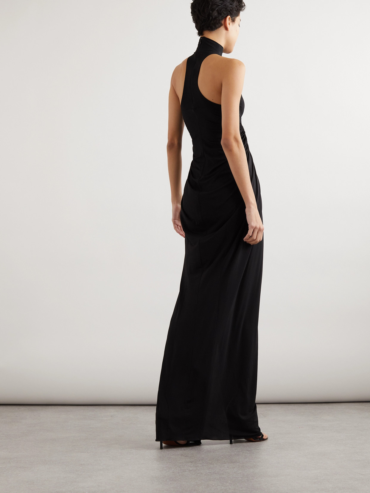 Alaïa Jersey Halterneck Maxi Dress In Black