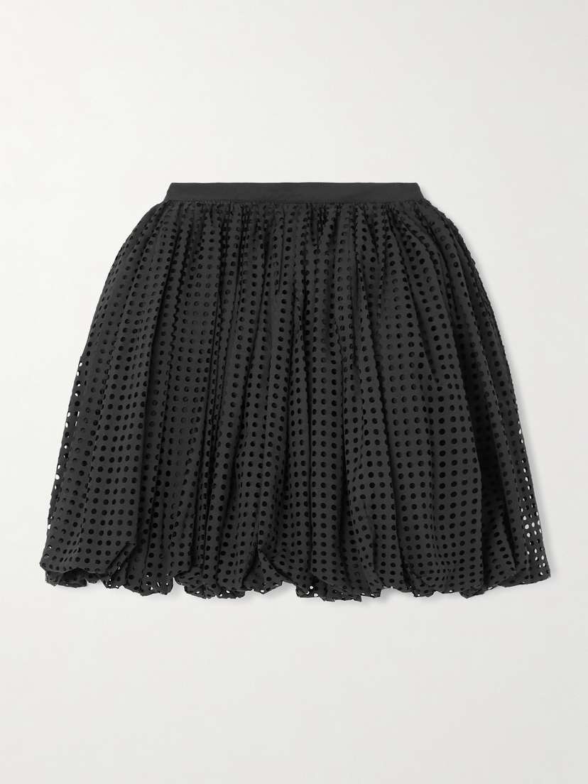Alaïa Laser-cut Cotton-blend Mini Skirt