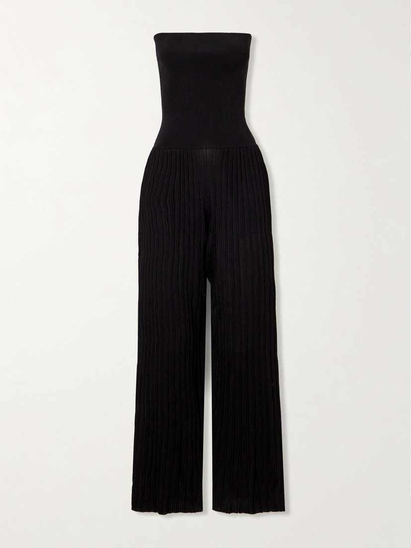 Alaïa Strapless Pleated Stretch-knit Jumpsuit - FR 34