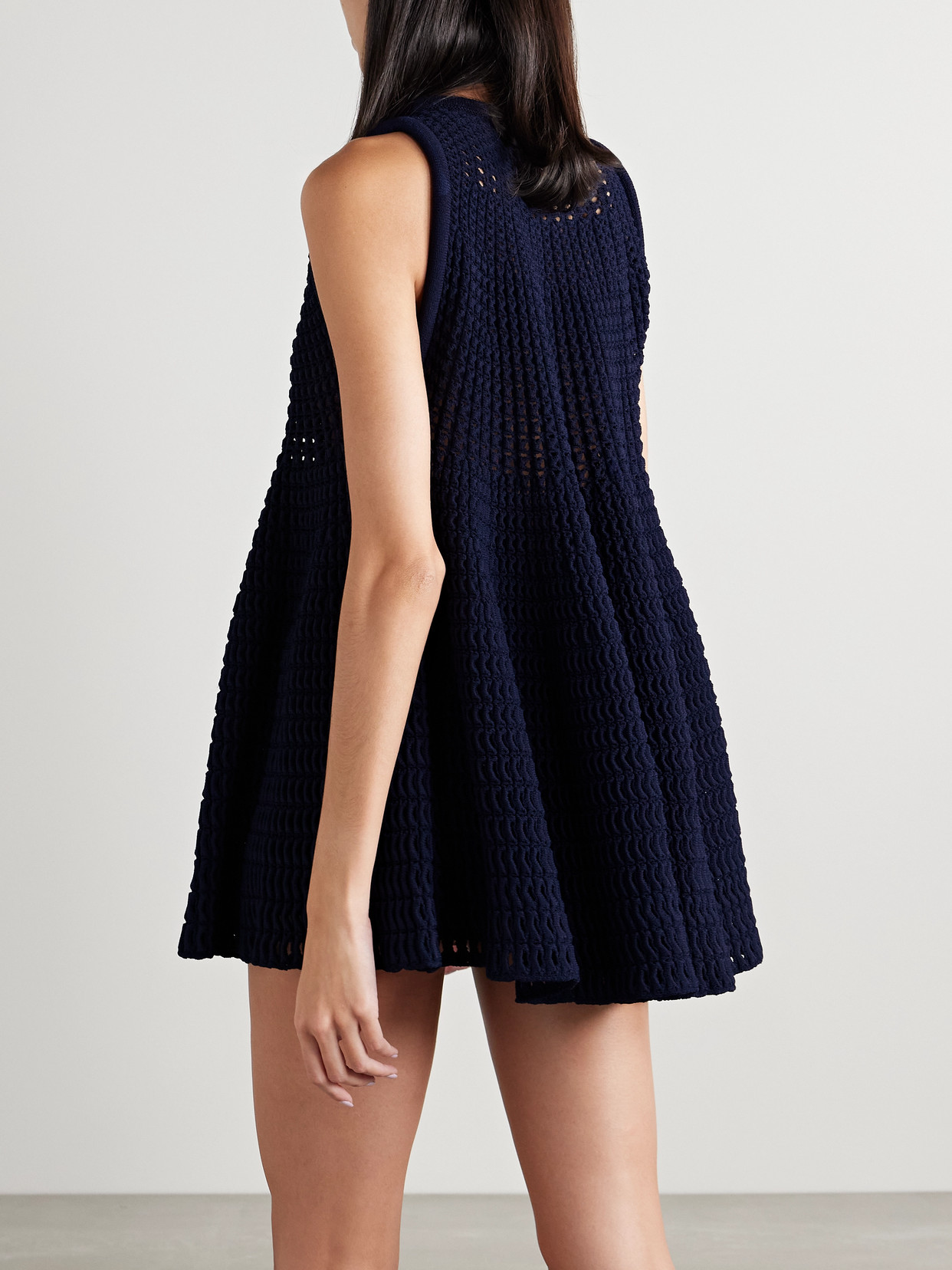 Alaïa Stretch-knit Mini Dress In Blue