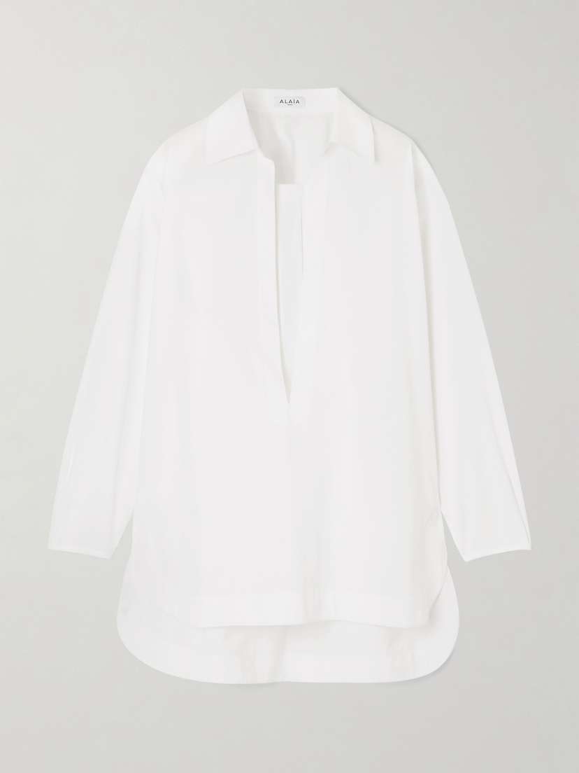 Alaïa Cotton-poplin Mini Shirt Dress