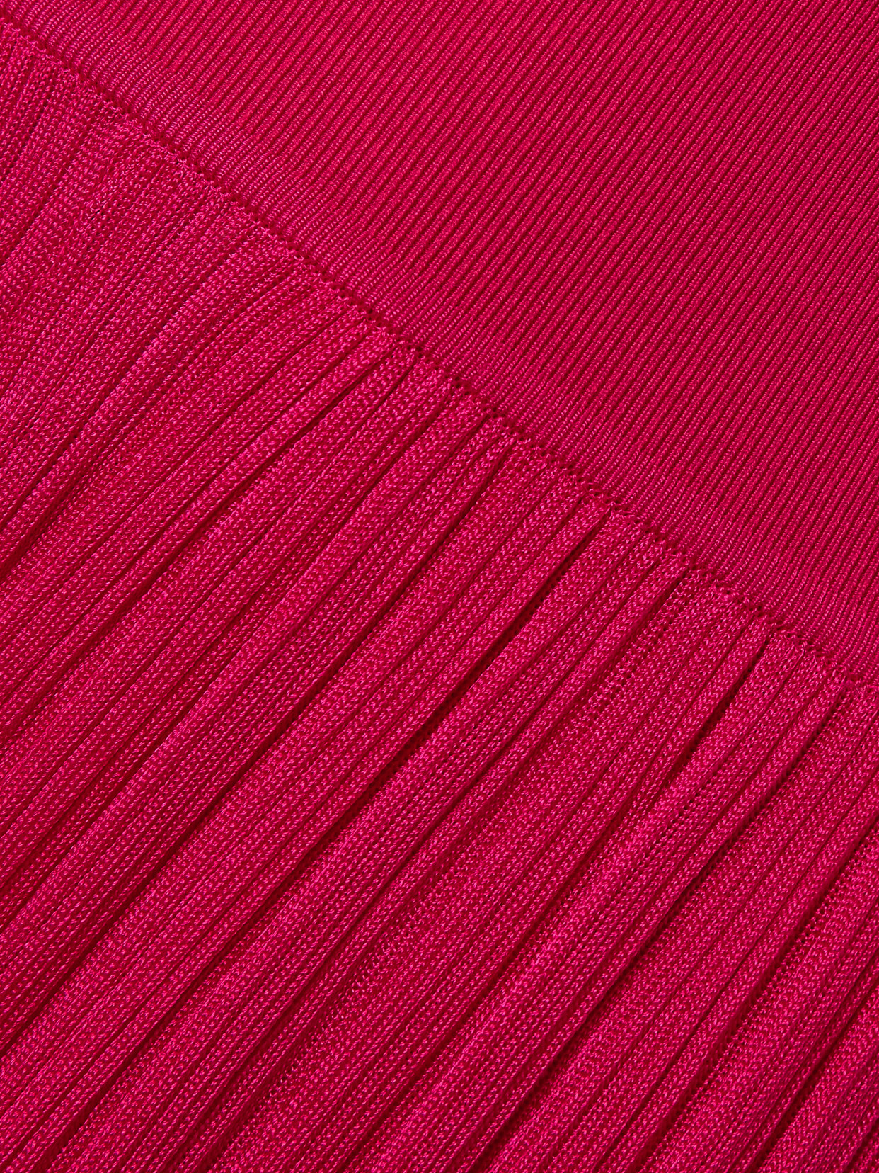 Alaïa Pleated Knitted Strapless Jumpsuit In Pink