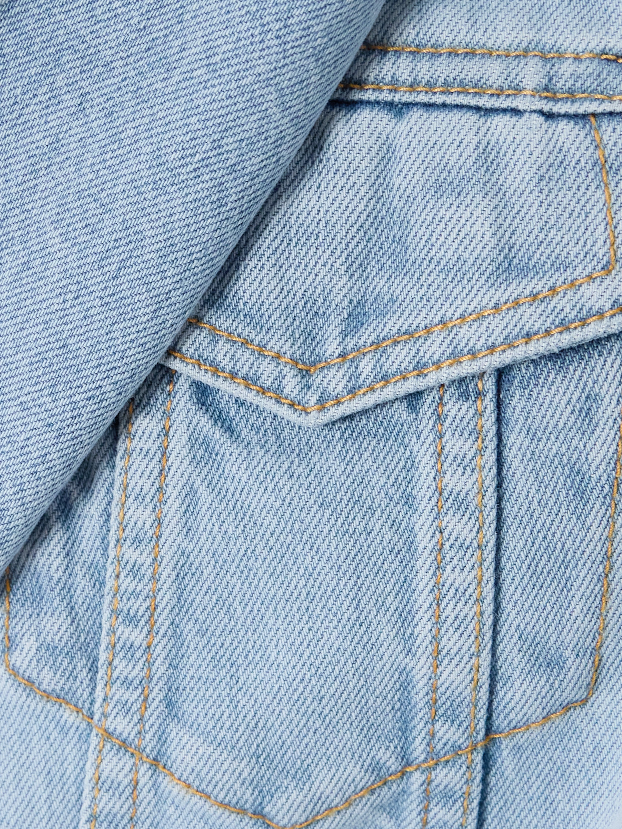 Alaïa Hooded Denim Jacket With Cinched Waist In Blue