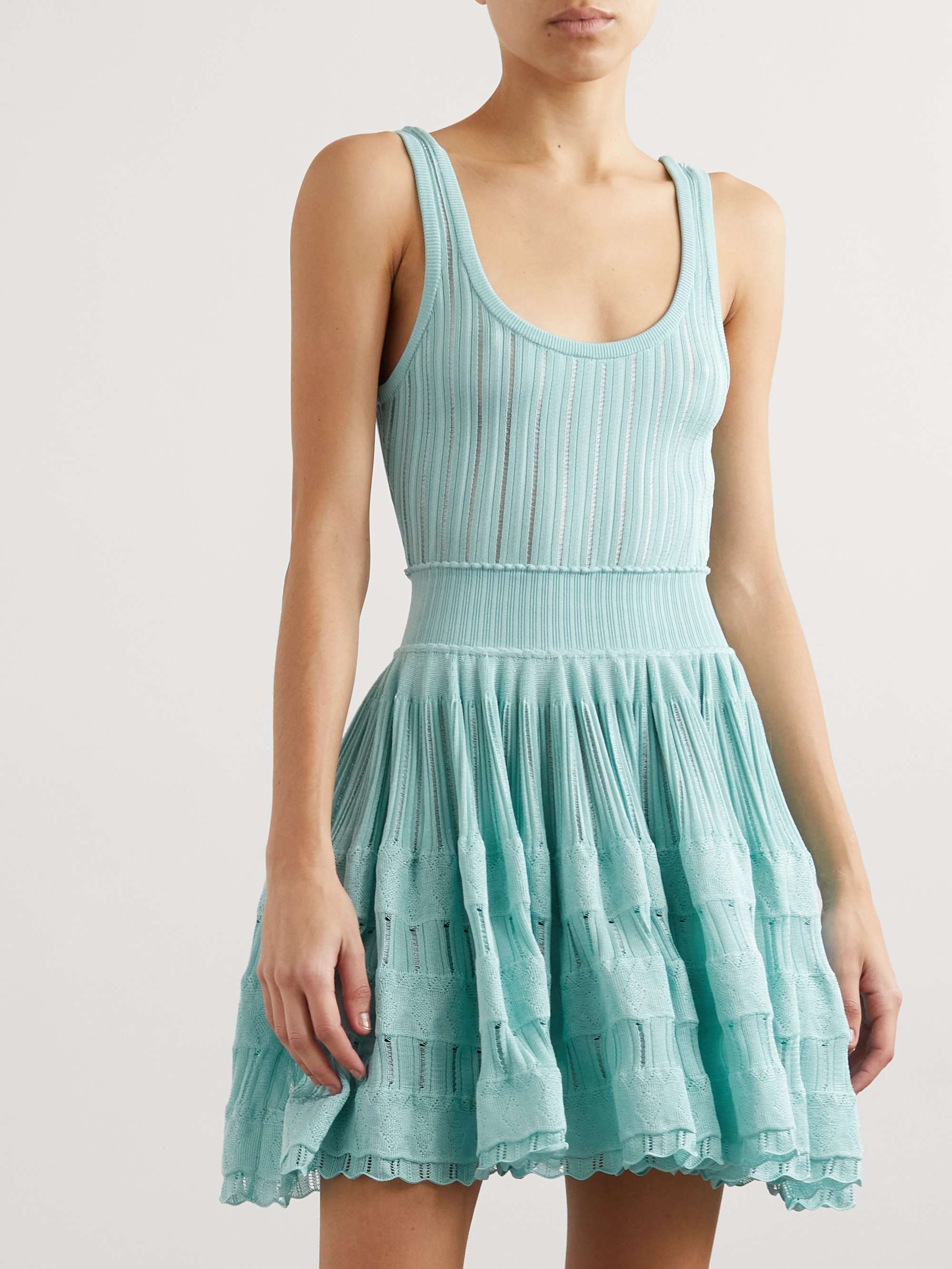 ALAÏA Archetypes ribbed pointelle-knit mini dress