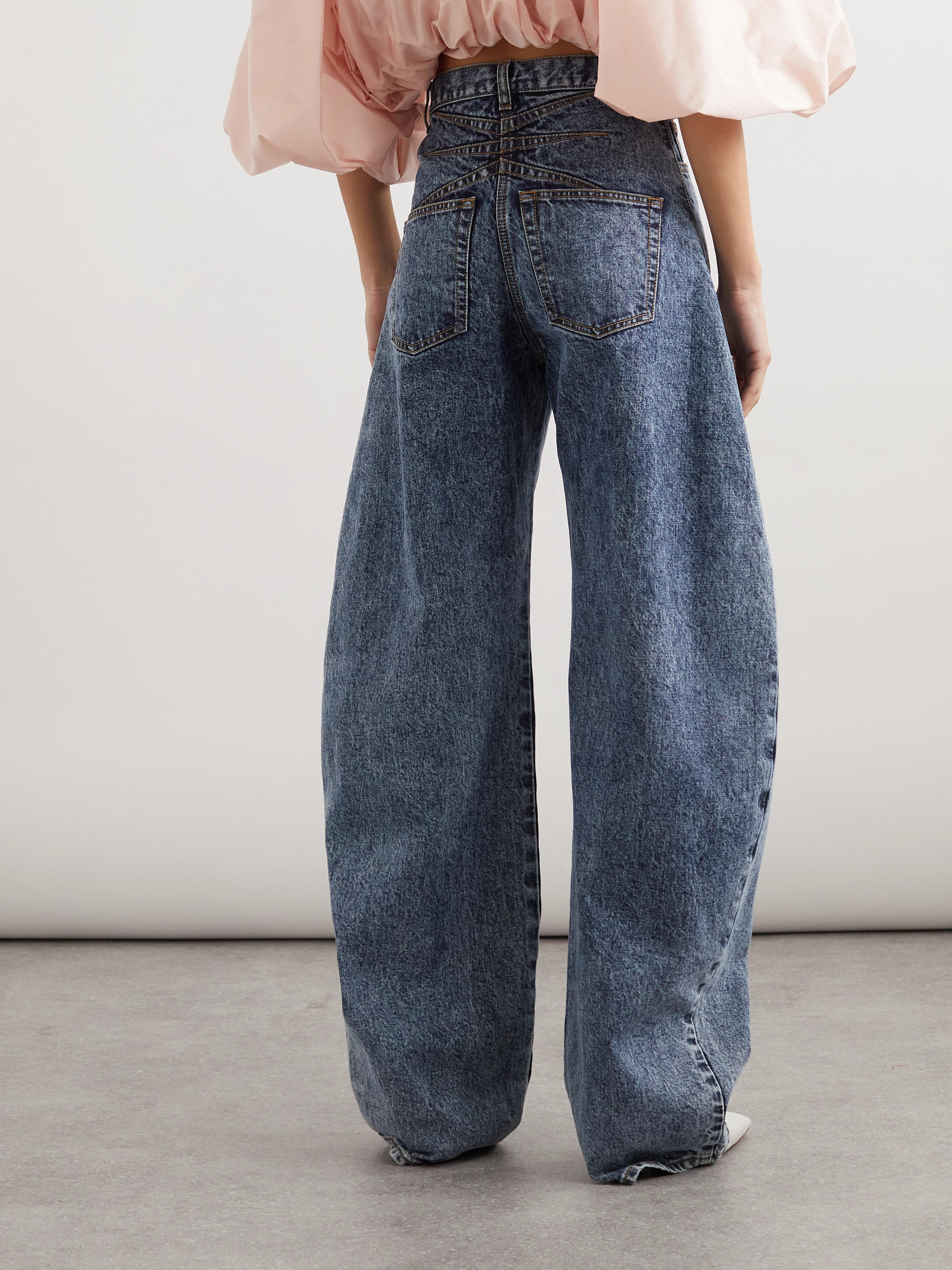 Alaïa Acid-wash high-rise barrel-leg jeans thumbnail