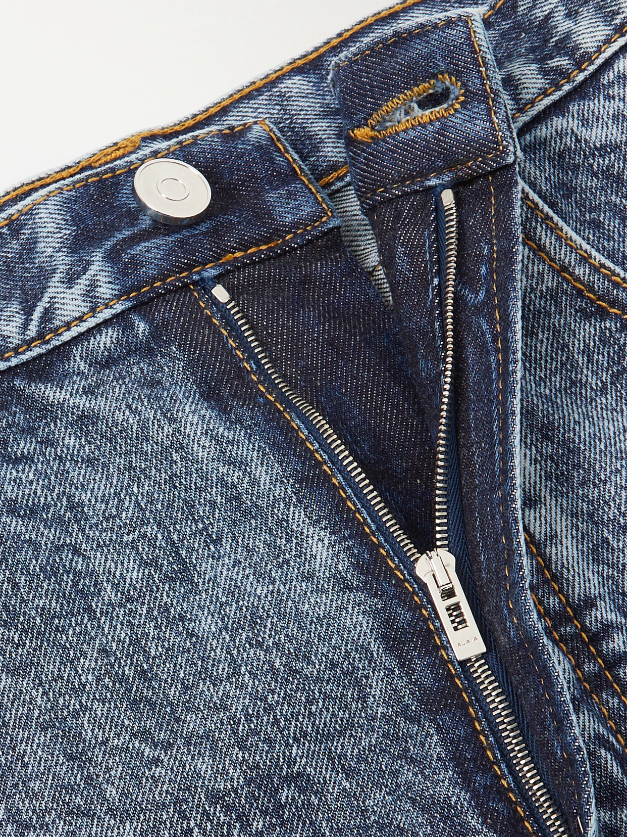 Alaïa - Acid-Wash High-Rise Barrel-Leg Jeans