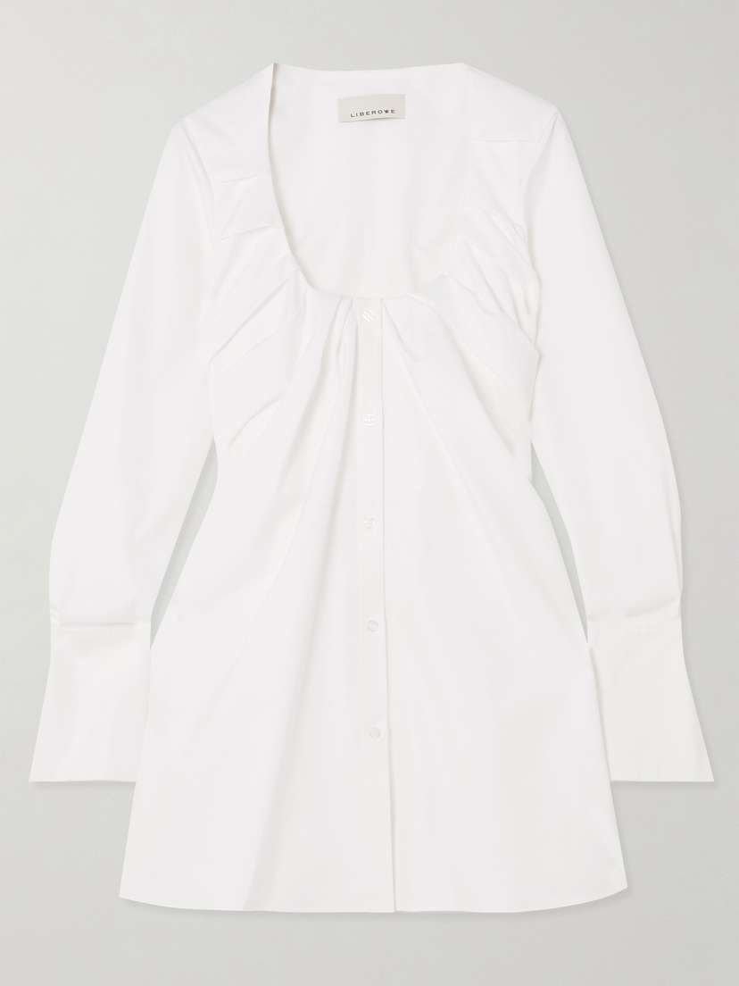 LIBEROWE Hoare Gathered Cotton-poplin Shirt - x large