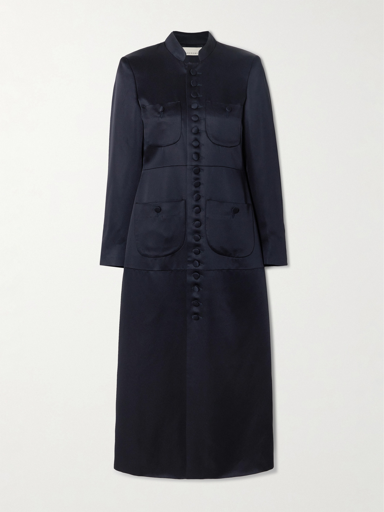 Liberowe + Net Sustain Imperial Satin Coat In Blue