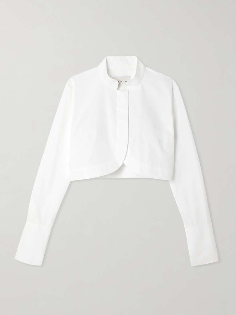 LIBEROWE + Net Sustain Cropped Cotton-poplin Shirt
