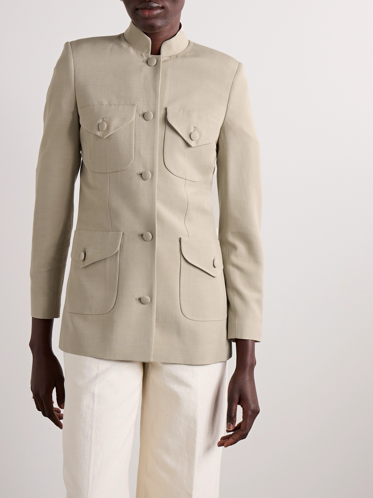 Liberowe + Net Sustain Raja Dupioni Jacket In Neutrals