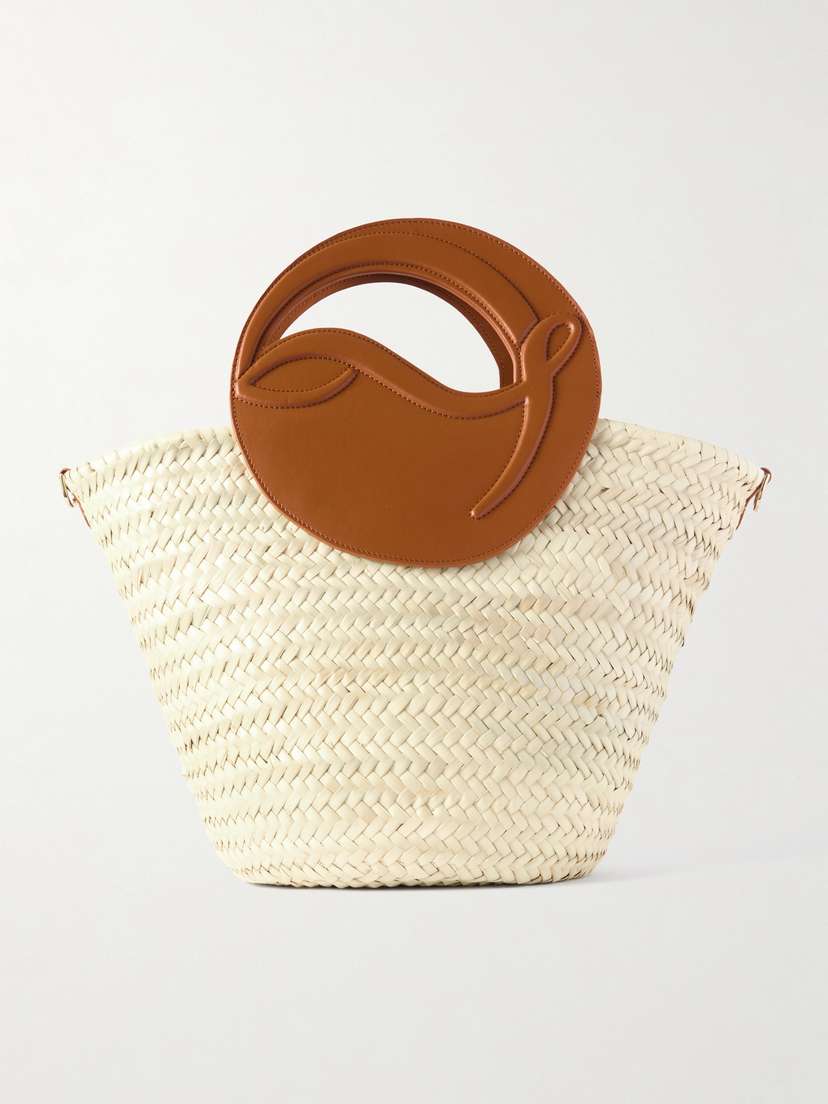 Christian Louboutin Biloumoon Medium Leather-trimmed Raffia Tote