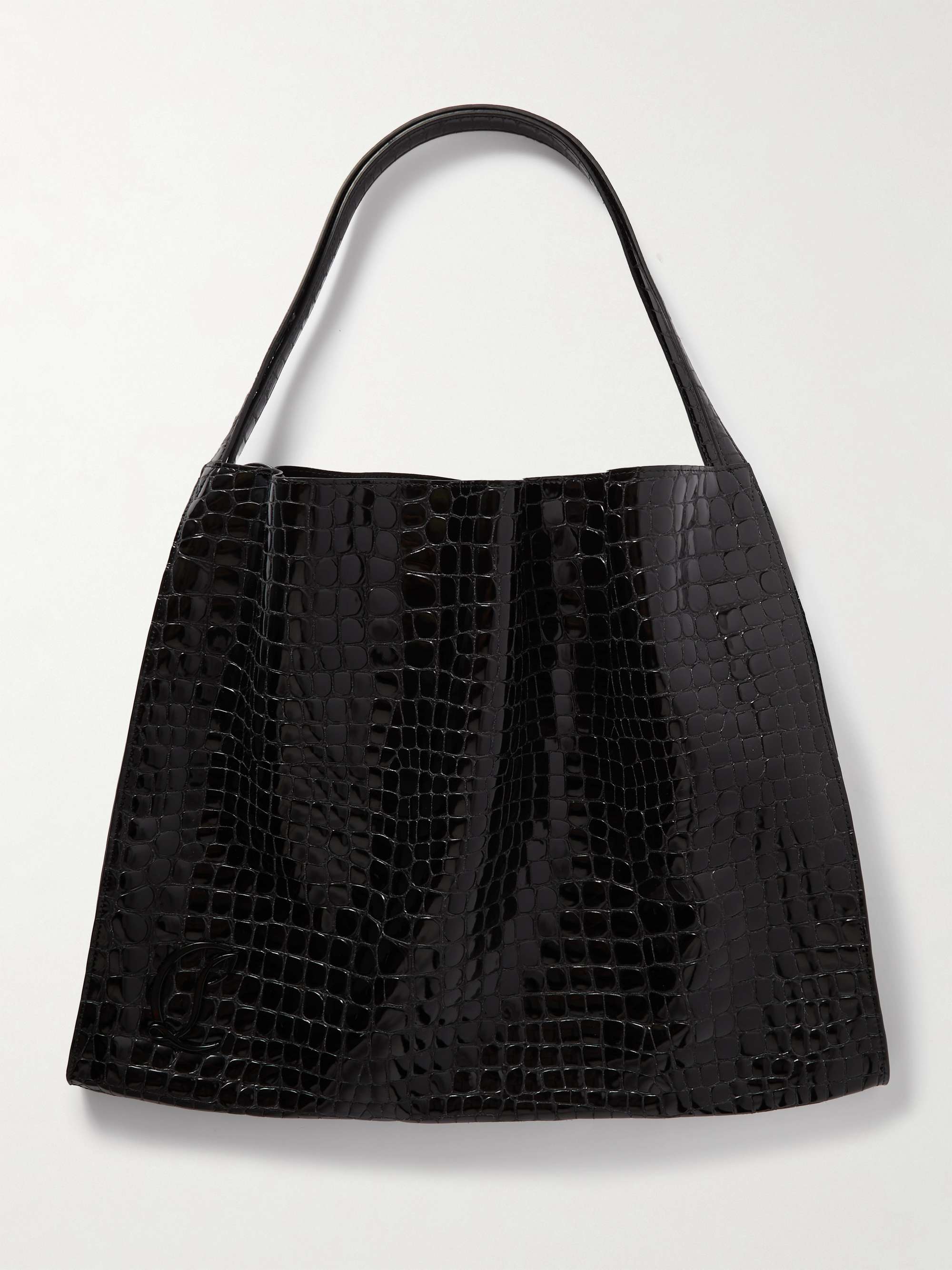 Le 54 croc effect patent leather tote black One Size