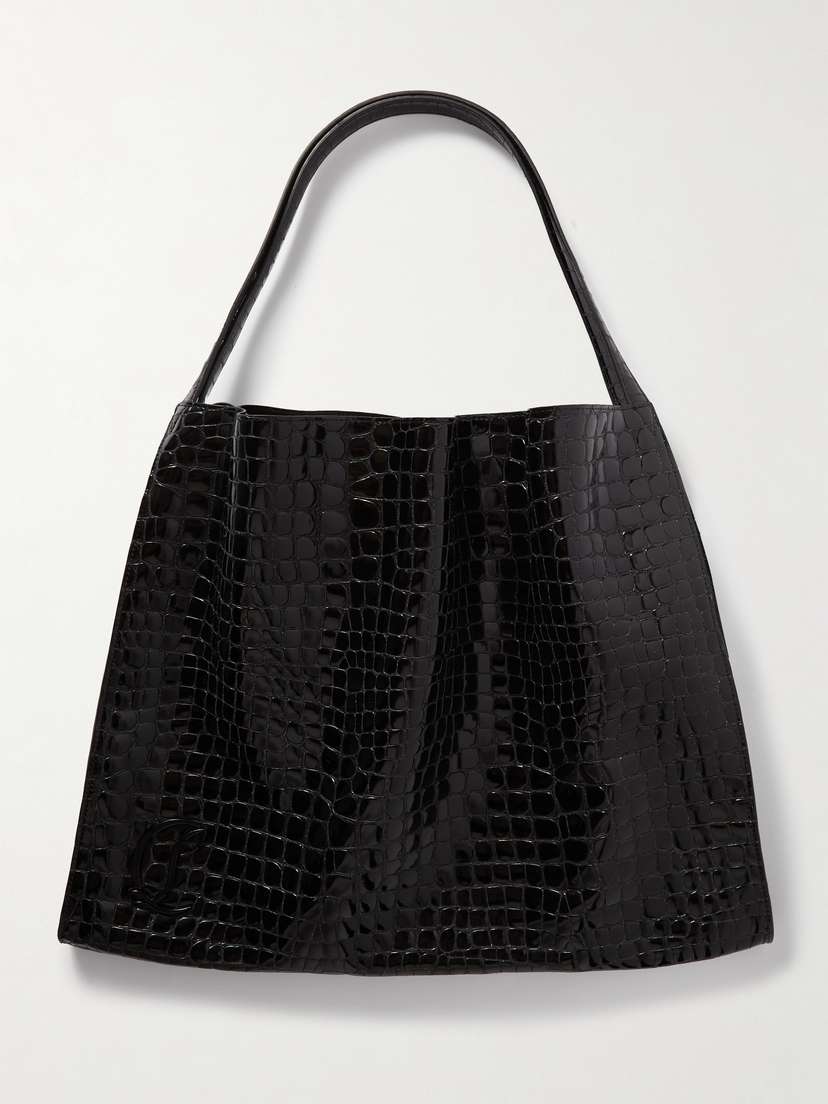 Christian Louboutin Le 54 Croc-effect Patent-leather Tote