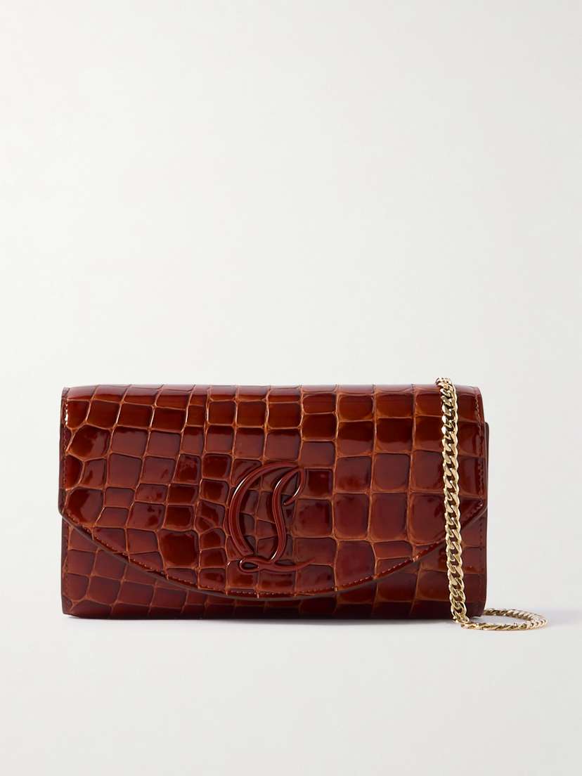 Christian Louboutin Loubi54 Croc-effect Leather Shoulder Bag