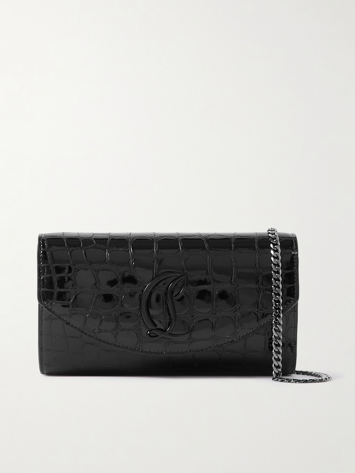 Christian Louboutin Loubi54 Patent Shoulder Bag In Black