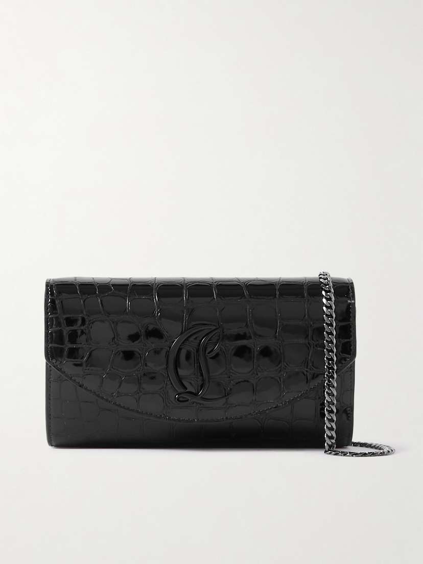 Christian Louboutin Loubi54 Croc-effect Leather Shoulder Bag