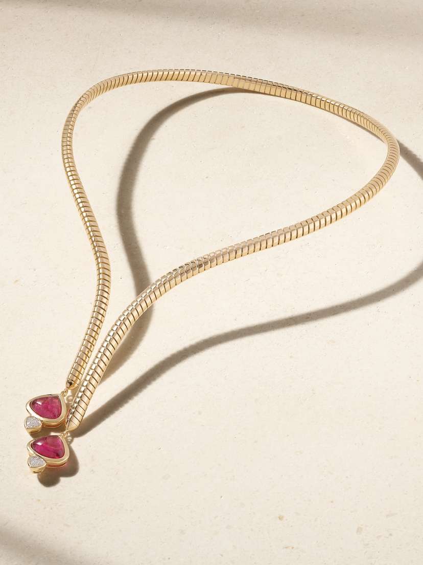 Marina B 18-karat Gold, Rubellite And Diamond Necklace