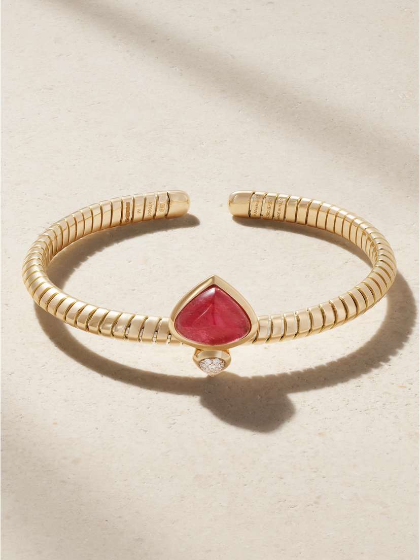 Marina B 18-karat Gold Rubellite And Diamond Cuff