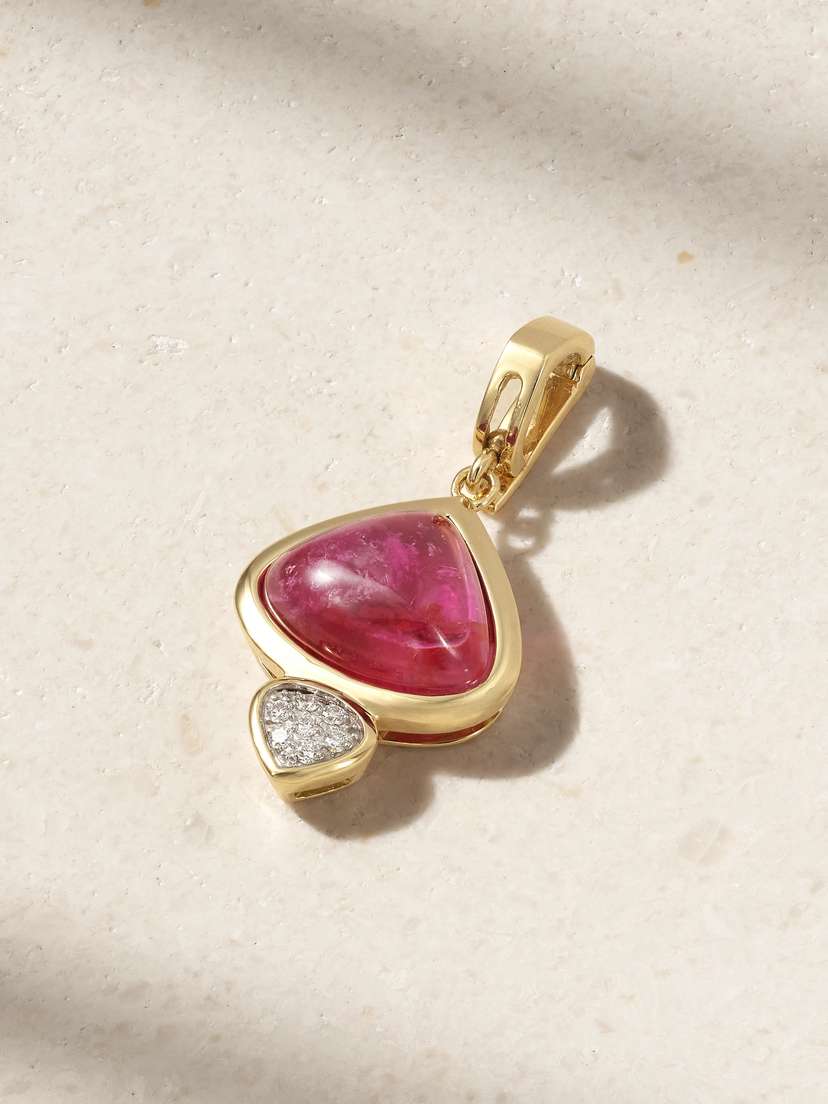 Marina B 18-karat Gold, Rubellite And Diamond Pendant