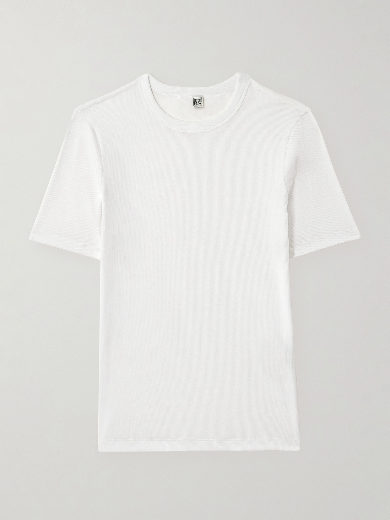 Totême Ribbed Stretch-cotton Jersey T-shirt In White