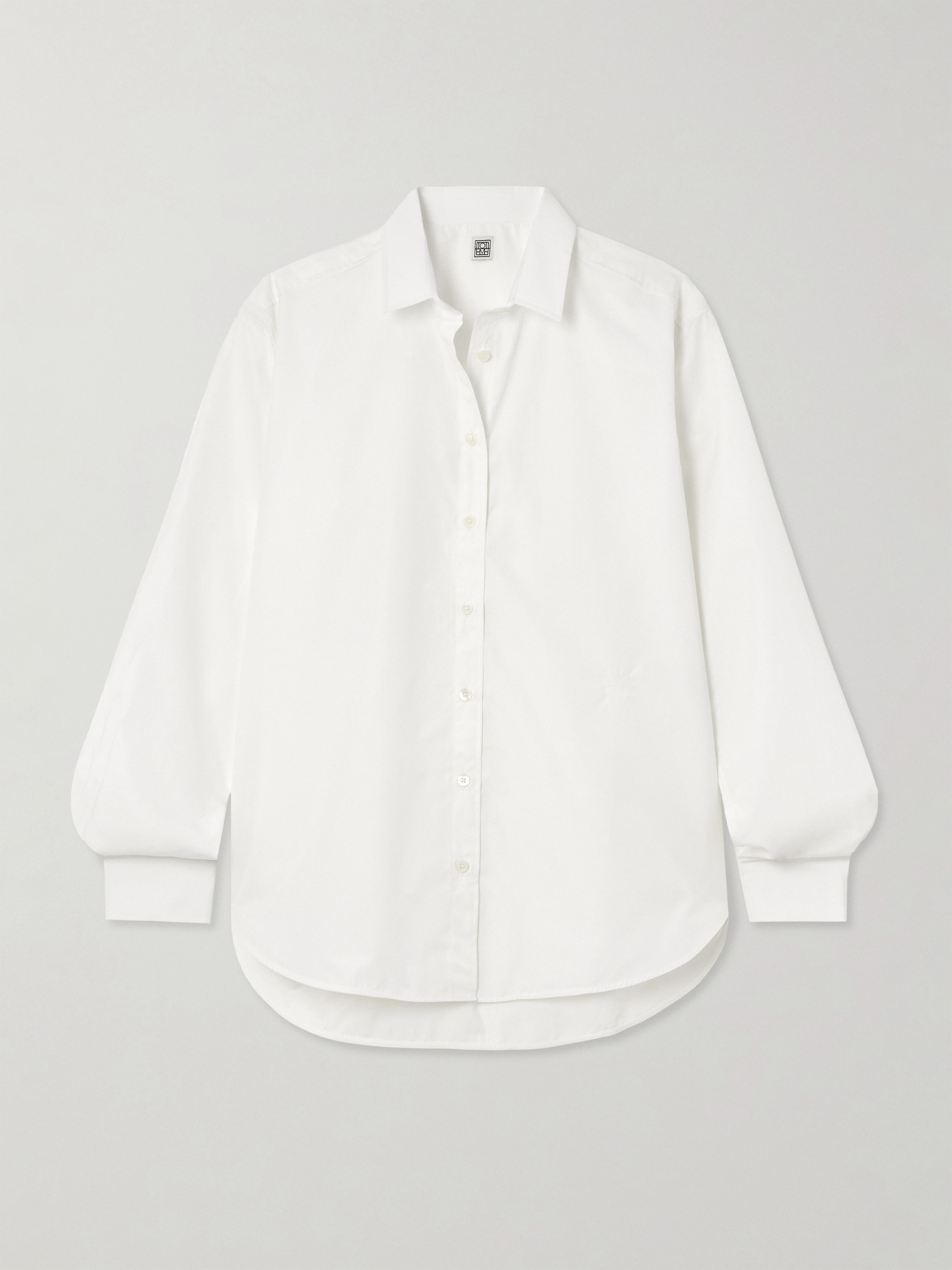 TOTEME Oversized embroidered organic cotton-poplin shirt thumbnail