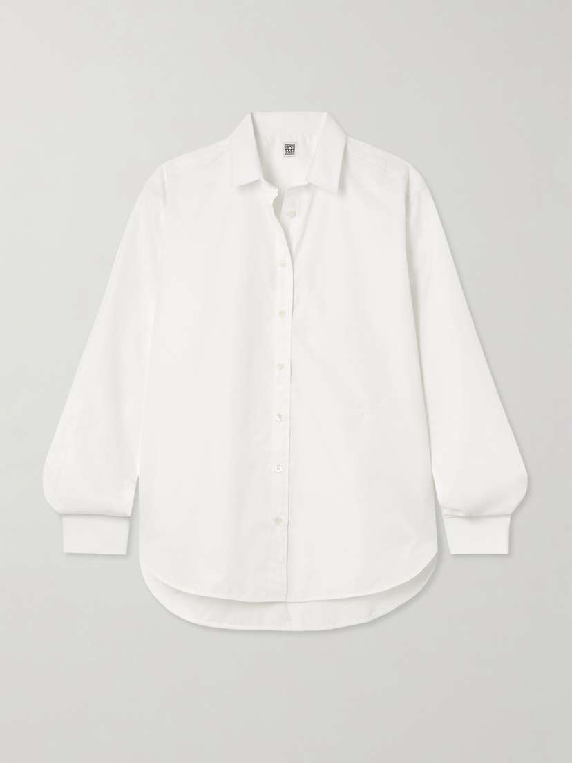 TOTEME Oversized Embroidered Organic Cotton-poplin Shirt