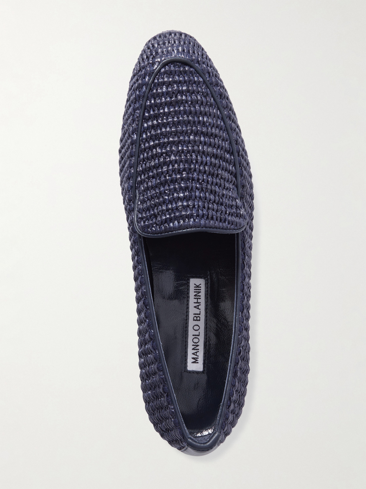 Manolo Blahnik Pitakara Woven Slip-on Loafers In Blue