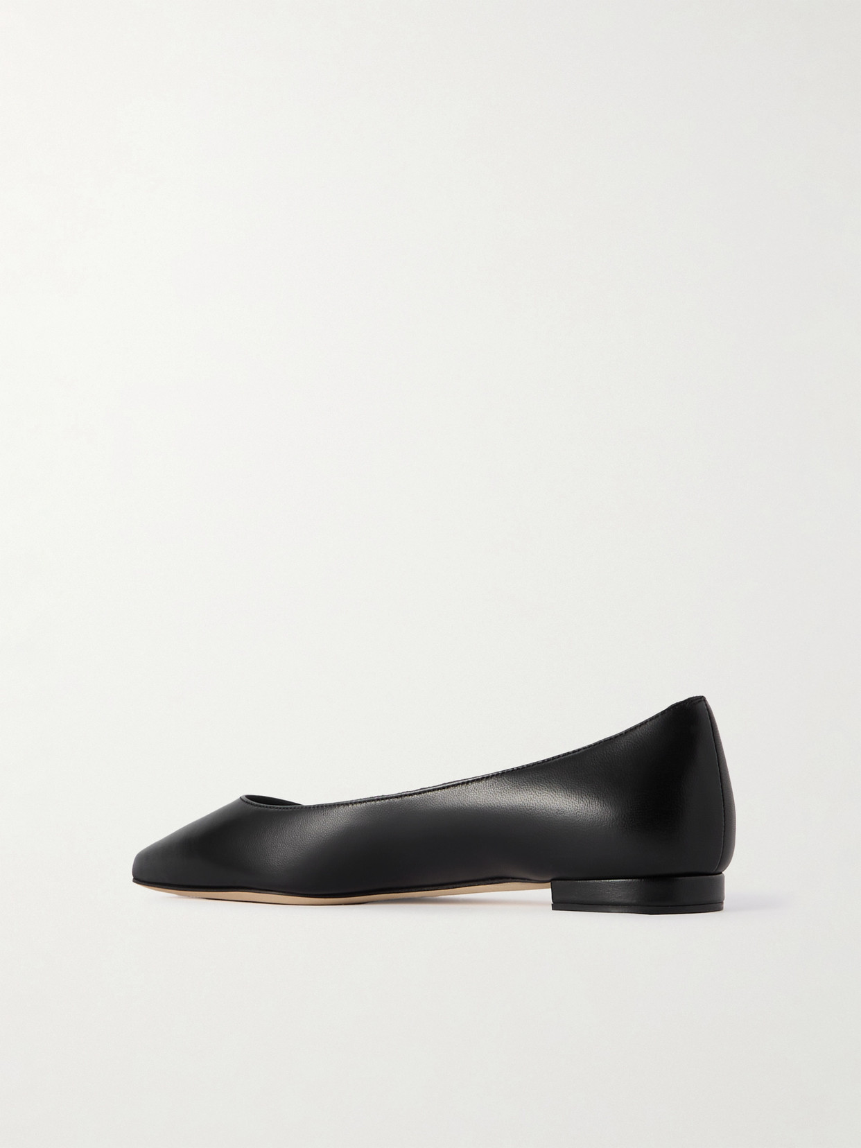 Manolo Blahnik Gala Lambskin Point-toe Ballerina Flats In Black
