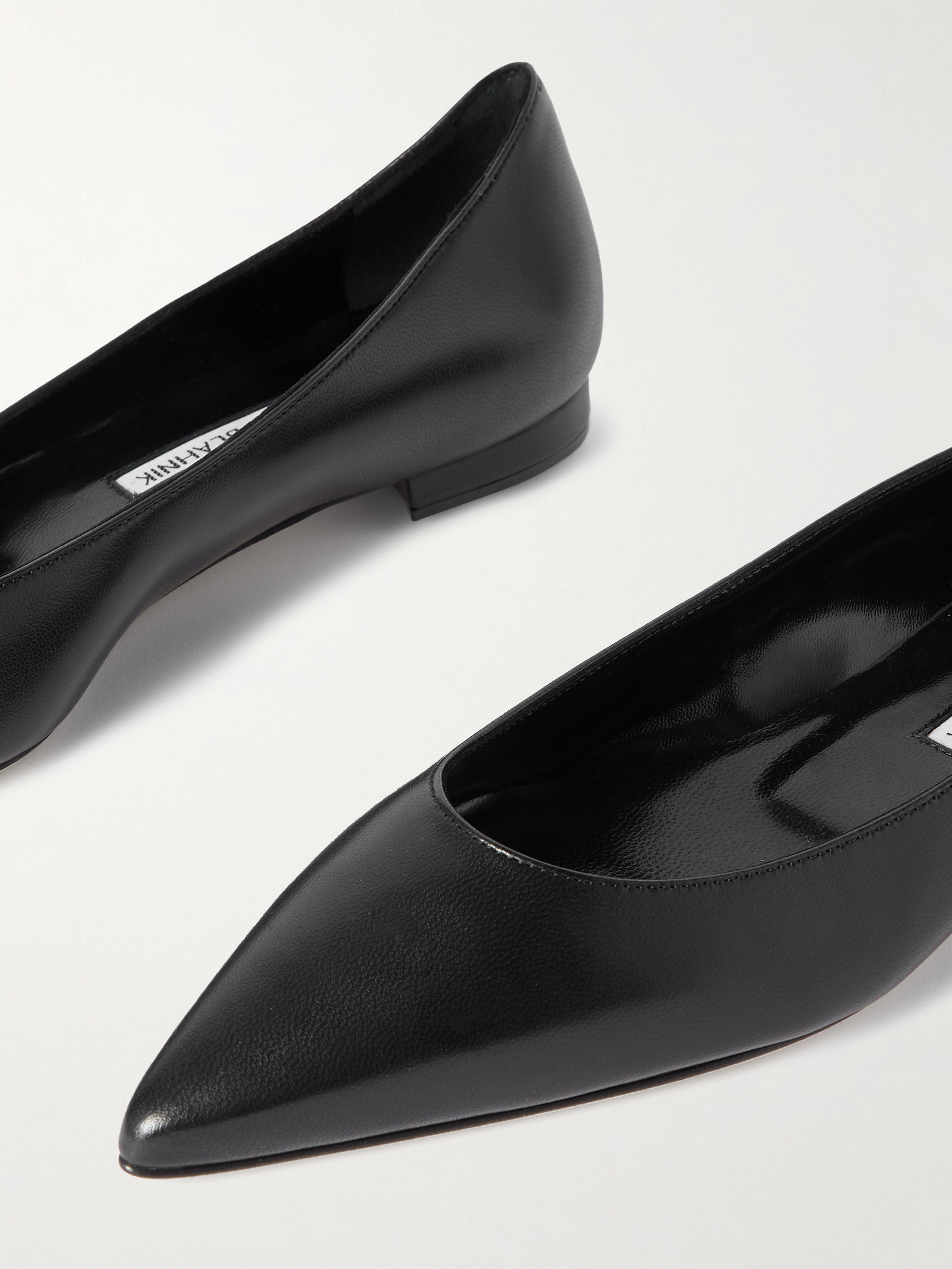 MANOLO BLAHNIK Kietta leather point-toe flats thumbnail