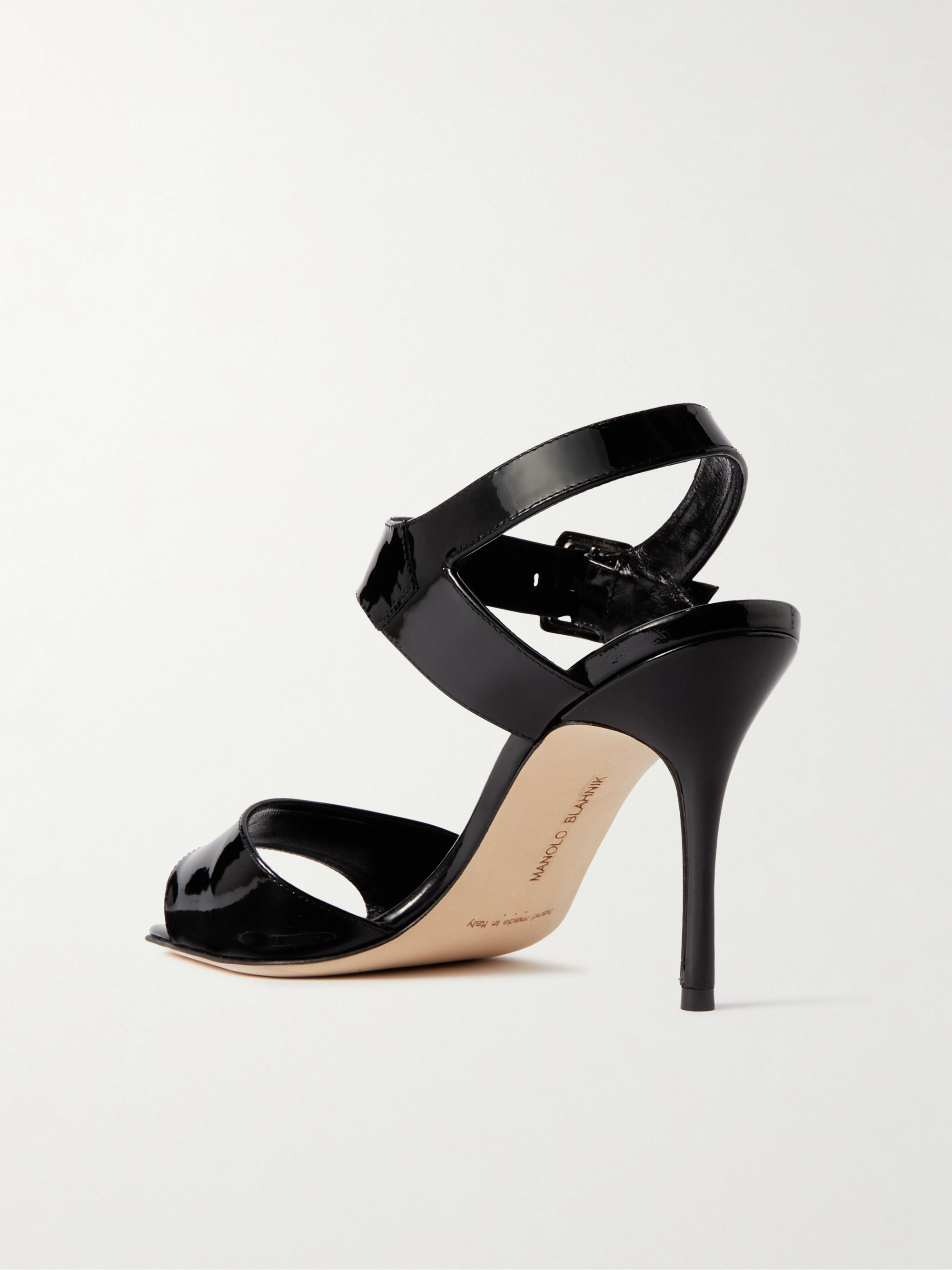 MANOLO BLAHNIK Fairu 90 patent-leather sandals thumbnail