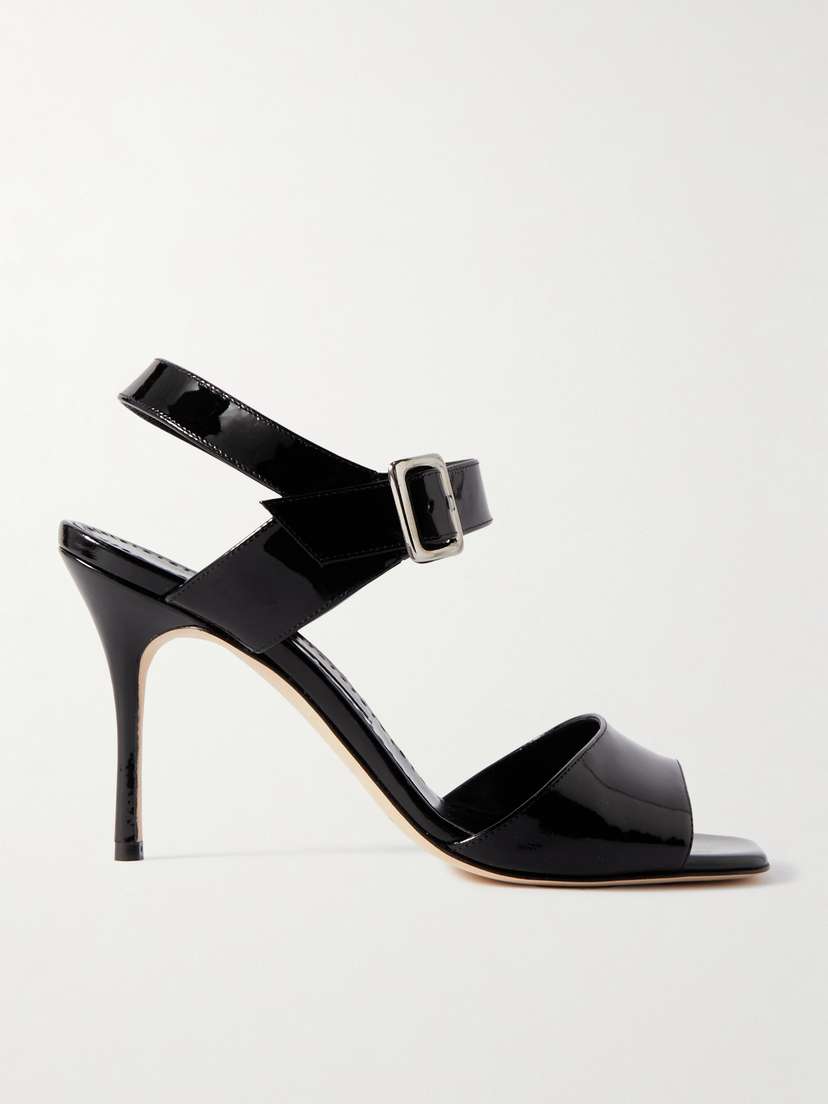 Manolo Blahnik Fairu 90 Patent-leather Sandals