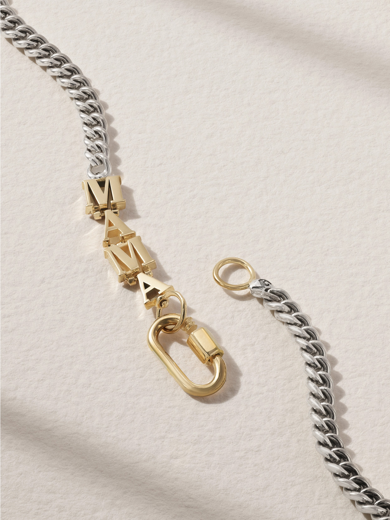 Marla Aaron Mama Talking Chain + Babylock Sterling Silver And 14-karat Gold Necklace In Gold