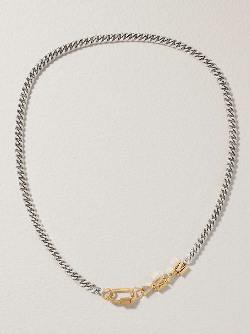 Marla Aaron Mama Talking Chain + Babylock Sterling Silver And 14-karat Gold Necklace