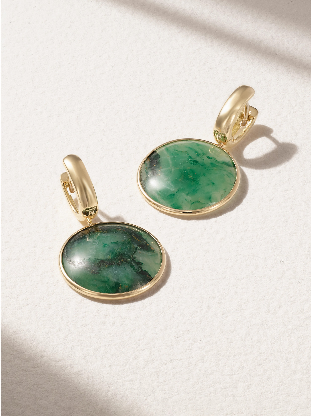 Marla Aaron 18-karat Gold Jade Earrings