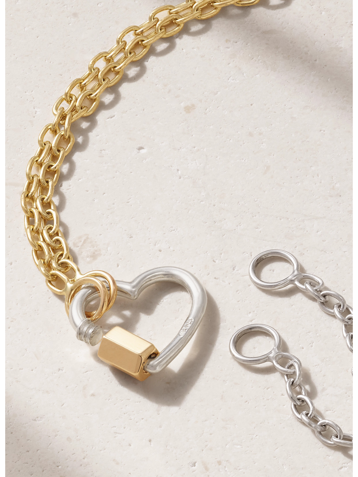 Marla Aaron 14-karat Gold And Silver Necklace In Gold