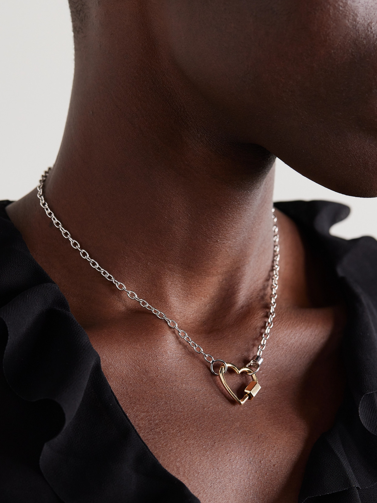 Marla Aaron 14-karat Gold And Silver Necklace In Gold