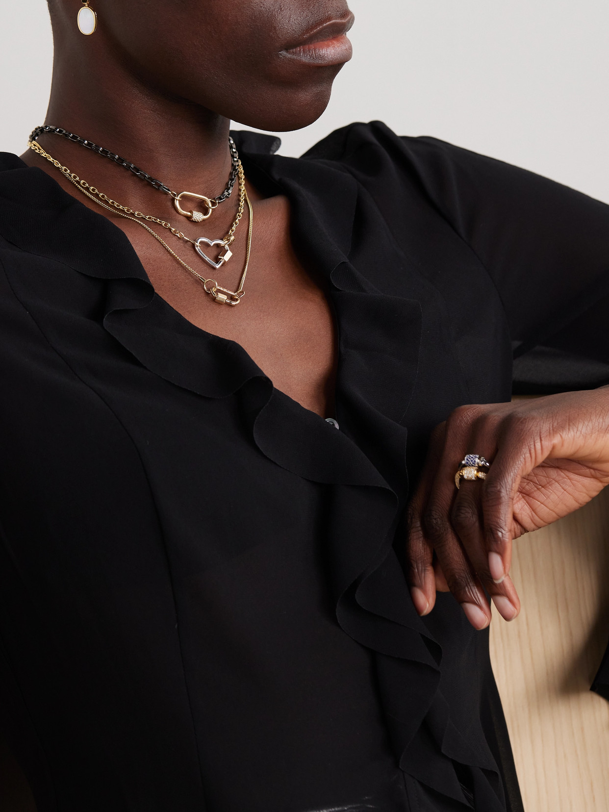 Marla Aaron 14-karat Gold And Silver Necklace In Gold