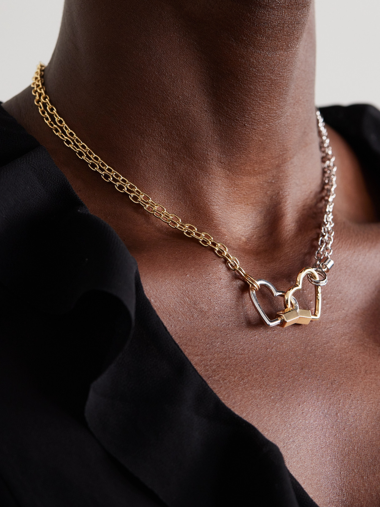 Marla Aaron 14-karat Gold And Silver Necklace In Gold