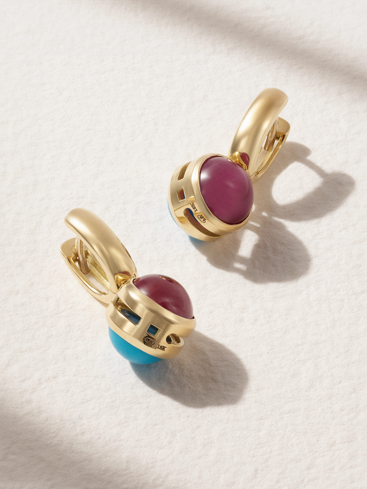 Marla Aaron 18-karat , Ruby And Turquoise Earrings