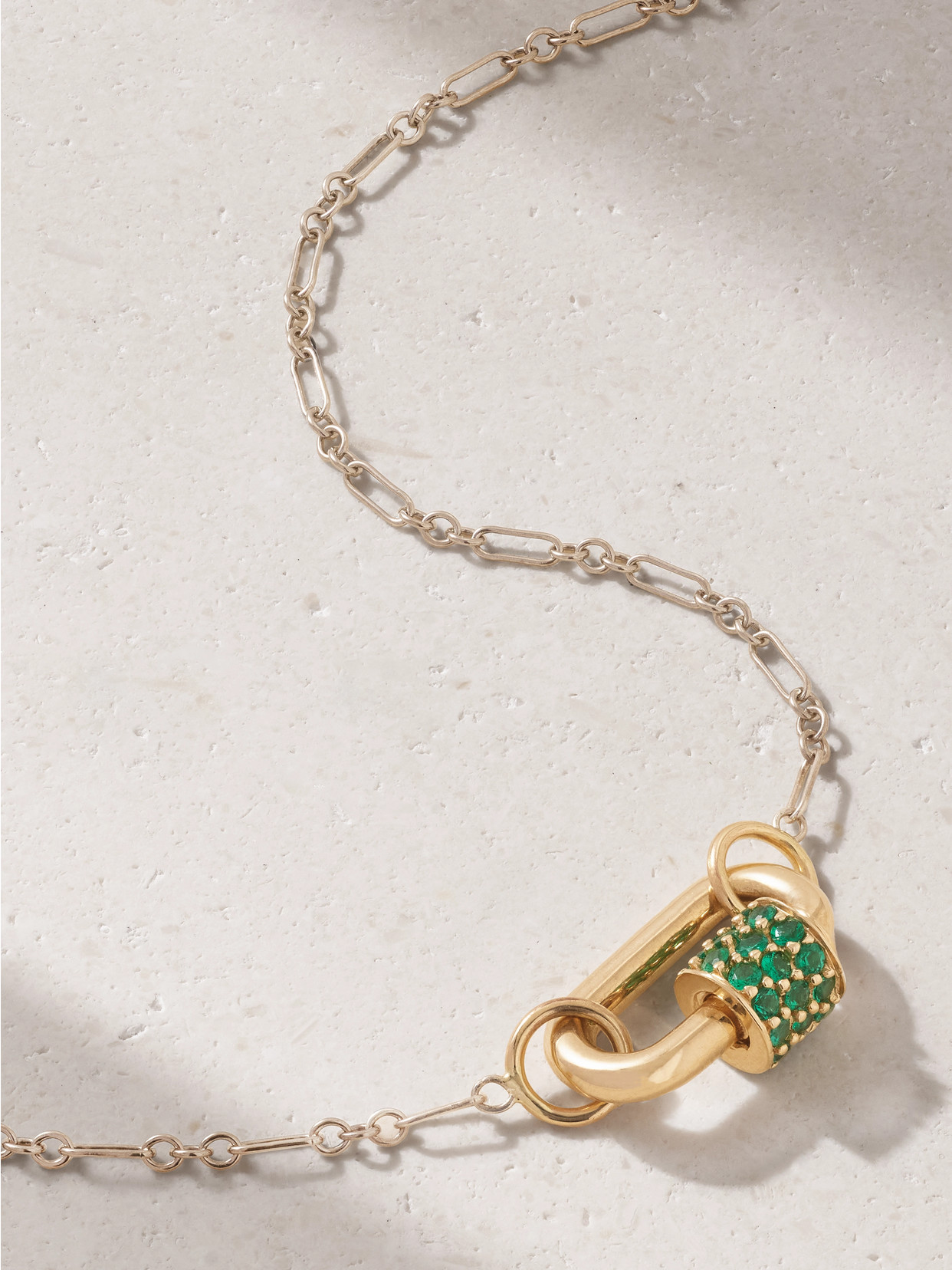 Marla Aaron 14-karat Gold Emerald Necklace