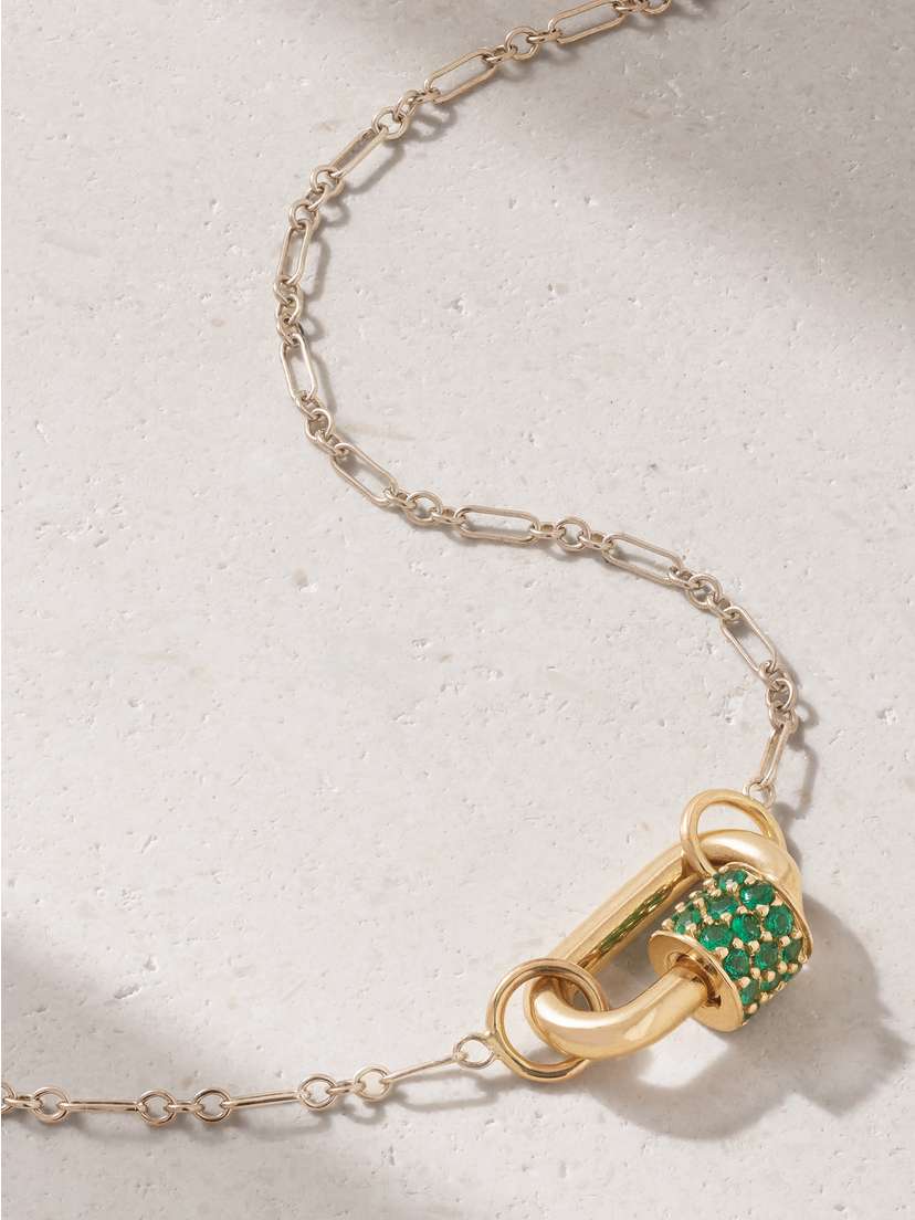 Marla Aaron 14-karat Gold Emerald Necklace